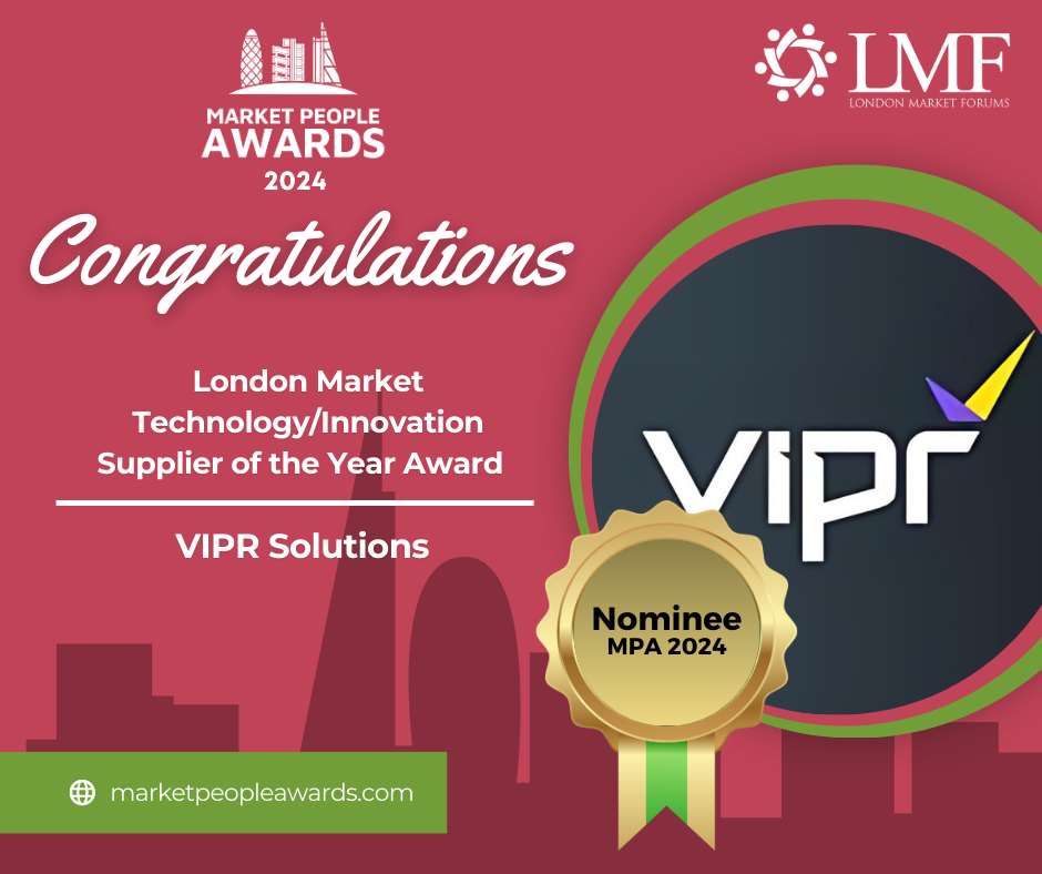 London Market Technology Innovation Supplier of the Year Award VIPR